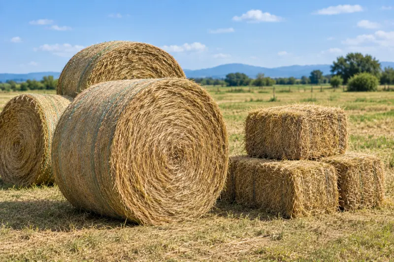 Pacas de heno y forrajes conservados de los llanos de Calabozo